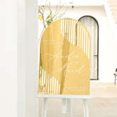 Mirror Silver Arched Wedding Sign